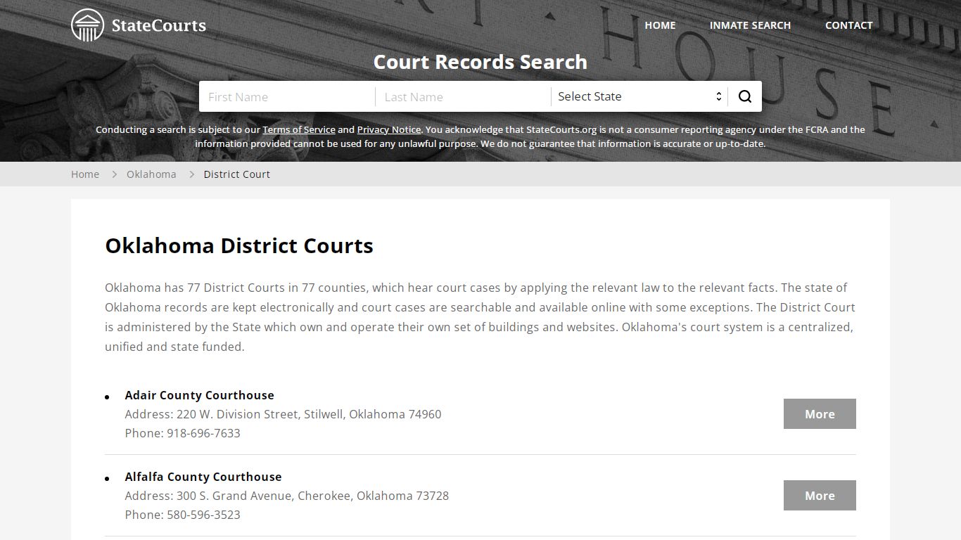 Oklahoma District Courts - StateCourts